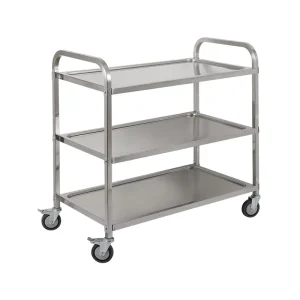 Factory 3 Tiers Mobile Delivery Dining Cart Hotel Commercial Stainless Steel Food and Drinks Trolley