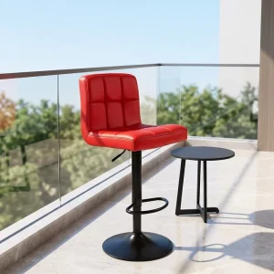 Factory Adjustable Height PU Leather Bar Stool With Backrest Swivel Counter Chair for Bar Club Pub Restaurant