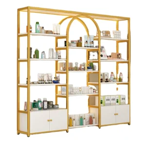 Factory Beauty Hair Salon Mall Supermarket Display Rack Furniture Design Wood Strong