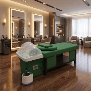 Factory Beauty Salon Portable Modern Ceramic Basin Shampoo Chair with Adjustable Footrest for Living Room & Hotel Use