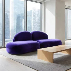 Factory Comfortable Modern Fabric Wood Frame Three Seat Memory Foam Filled Chaise Lounge Sofa Customized for Home Commercial Use