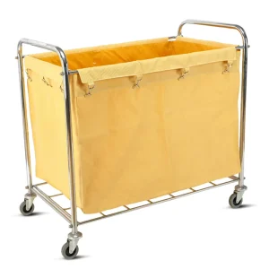 Factory Contemporary Stainless Steel Hotel Room Service Laundry Linen Trolley for Commercial Use
