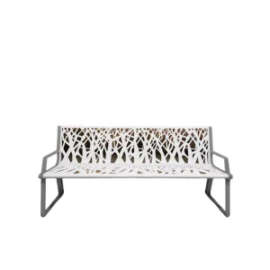 Factory Custom Eco Friendly Outdoor Furniture Black Steel Park Seating Patio Benches Garden Chair