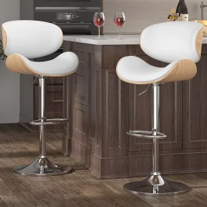 Factory Custom Household Furniture Leather Bar Chair Steel Leg Bar Counter Rotating Bar Stool Adjustable