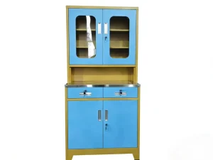 Factory Custom Medical Cupboard Door Hospital Furniture Pharmacy Cabinet for Hospital Use Medicine Cabinet with 2 Drawers