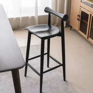 Factory Custom Modern Solid Teak Wood Bar Chair for Home Hotel Cafe Restaurant Kitchen Outdoor Dining Furniture