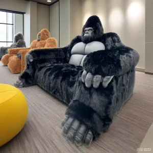 Factory Custom Plush Animal Sofa Creative New Design Interior Living Room Gorilla Shape Sofa Streetwear Brand Store Indoor Sofa