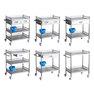 Factory Custom Size Durable Cost effective Shipping Disassemble Stainless Steel Medical Hospital Trolley for Hospital Furniture