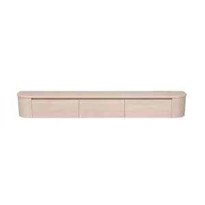 Factory Customization Wall-Mounted Japandi Light Oak Textured TV Cabinet Living Room Media Console Entertainment Unit