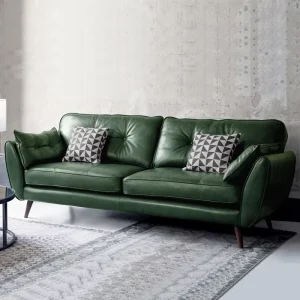 Factory Customized Contemporary Design 2 Seater Square Leather Sofa with Sponge Filling for Apartment Living Room Furniture