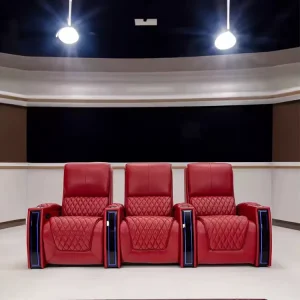 Factory Customized Electric Seating Leather Movie Home Cinema Seats Recliner Sofa with Blue LED Strip&USB for Home Funiture