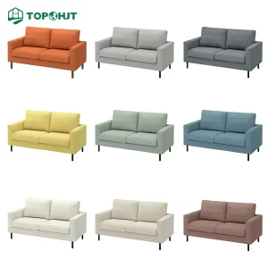 Factory Customized Hotel and Apartments Project Living Room Furniture Fabric Colorful Sofa Set