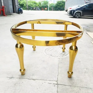 Factory Customized Luxury Shiny Stainless Steel Long term Rental Banquet Hotel Party Wedding Event Dining Table