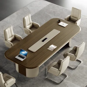 Factory Customized Luxury Wooden Conference Table Simple Modern Office Staff Negotiation Meeting Desk