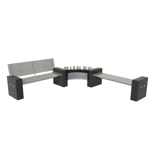 Factory Customized Multifunctional Stainless Steel Bench Combined Seating And Planter for Urban Spaces