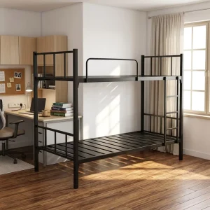 Factory Customized Steel Bed Frame Metal Bunk Bed Worker Staff Use 2 Layers Steel Bunk Bed for Dormitory Adults & Kids