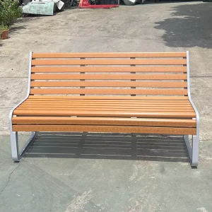 Factory Design Leisure Modern Cast Aluminum Legs And WPC Outdoor Garden Wooden Park Bench Outdoor Chair