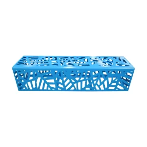 Factory Design Seats with Cutout Hollow Banks Whole Blue Strong Steel Bench Modern Benches People Park Seat