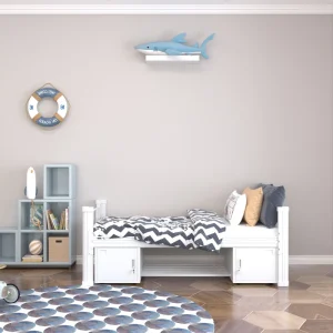 Factory Designed Single Bed Steel Frame with 2 Storage Cabinets for Adults Apartment Bedroom Use