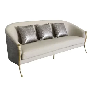 Factory Designs French Style Full Forros Para Velvet U Shaped Orange Grey Sofas Reception Set for Envents