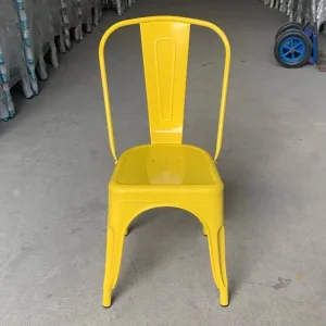 Factory Dining Room Industrial Restaurant Colorful Yellow Metal Chairs