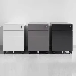 Factory Direct 3 Drawer Steel Mobile Pedestal Cabinet Foldable Modern Office Storage Filing Cabinet for School Use