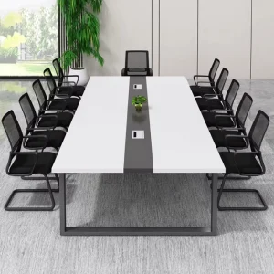 Factory Direct 4m 5m 10-person Modern Multi-functional Wooden Conference Table for Commercial Office Use