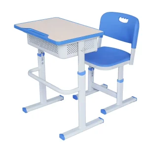 Factory Direct ABS Primary Secondary School Students’ Desks and Chairs Adjustable Height School Set for Training and Tutoring