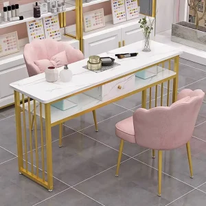 Factory Direct Beauty and Nail Salon Furniture, Nail Stations with Metal Frames, and Manicure Tables
