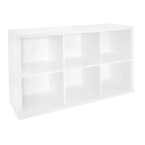 Factory Direct Book Shelf 6 Cube White Cubeicals Organizer Bookcase
