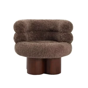 Factory Direct Classic Walnut Base Designer Sofa Armchair Home Hotel Wool Lounge Chair for Living Room