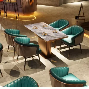 Factory Direct Customizable Color Size Bulk Order Industrial Stainless Steel Restaurant Heavy-Duty Tables and Chairs Set