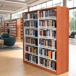 Factory Direct Double Sided Library Shelving 2 Bay 6 Tier Custom Color for University Campus School District Library Project