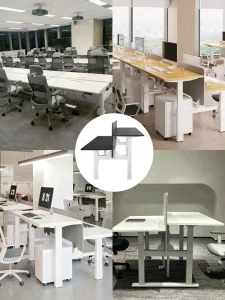 Factory Direct Dual Motor 2 Stage Vertical Leg Dual Person Opposite Smart Electric Standing Desk for Office Building
