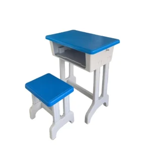 Factory Direct Eco Friendly School Desk Stool Set Durable PP Seat PVC Legs Anti Slip Feet Rounded Corner Design Classroom