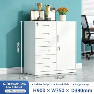 Factory Direct Flat Pack Modern Steel Office Low Cabinet Lockable Drawers Adjustable Document Storage For Warehouse School Use