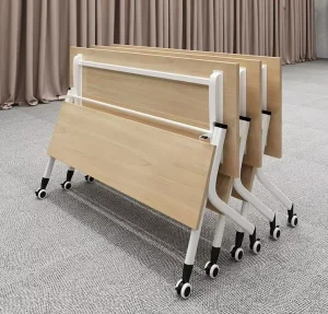 Factory Direct Flip Top Mobile Folding Conference Training Table Study Desk for Educational Institutions