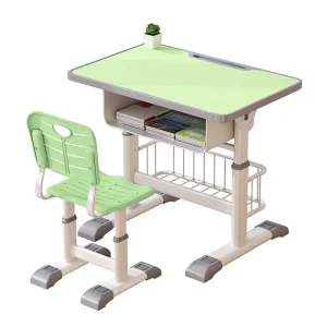 Factory Direct Heavy Duty Adjustable Height Student Desk and Chair Set for Elementary School Classroom Study Table