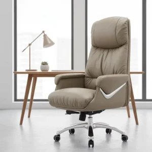 Factory Direct High-Quality Leather Executive Reclining Office Chair with Ergonomic Foam Cushion and Customization Home or Hotel Application