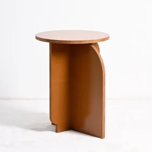 Factory Direct Home Furniture Modern Small Round Solid Wood Wooden Coffee Sofa Side Table for Living Room