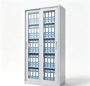 Factory Direct Lockable Metal Filing Cabinet Sliding Glass Door Design Office Steel Storage Cabinet for Archive Files