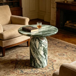 Factory Direct Luxury Marble Nordic Style Modern Side Table for Living Room Villa Natural Travertine Decorative Coffee Table