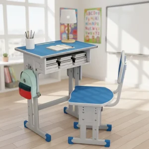 Factory Direct Metal Modern Adjustable Classroom Desk Chair Children Study Table and Chair Set Student Desk and Chair Set