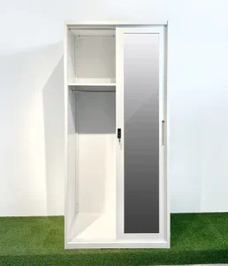 Factory Direct Metal Wardrobe Steel Closet Cabinet With Mirror Door Space Saving Storage Furniture for Apartment Hotel