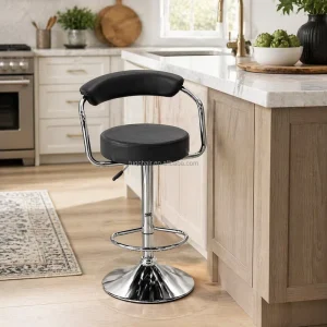 Factory Direct Modern Ergonomic Backrest Bar Stools for Kitchen Durable Metal Base Bar Stools