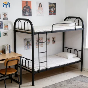 Factory Direct Modern Foldable Metal Bunk Bed with Powder Coated Finish for Apartment Dormitory School Hotel Living Room Use