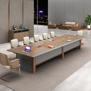 Factory Direct Modern High end Anti Scratch Wooden Conference Table with Metal Legs for 8 Seater Office Use