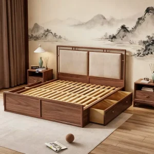 Factory Direct Modern Hotel Bedroom Furniture Set Solid Wood Bed Custom Complete Hotel Room Furniture Hotel Renovation Project