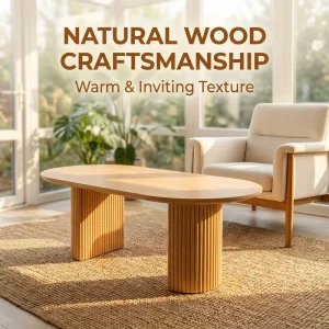 Factory Direct Modern Minimalist Custom Solid Wood Double Coffee Table Living Room Storage Cabinet Fit for Hotel Home Villa