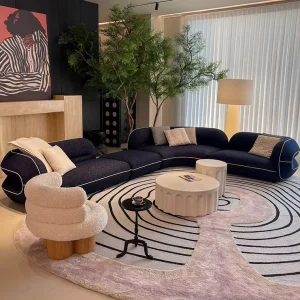 Factory Direct Modern Minimalist Fabric Sofa New Large Seat Deep High End Living Room Arc Sofa Customizable